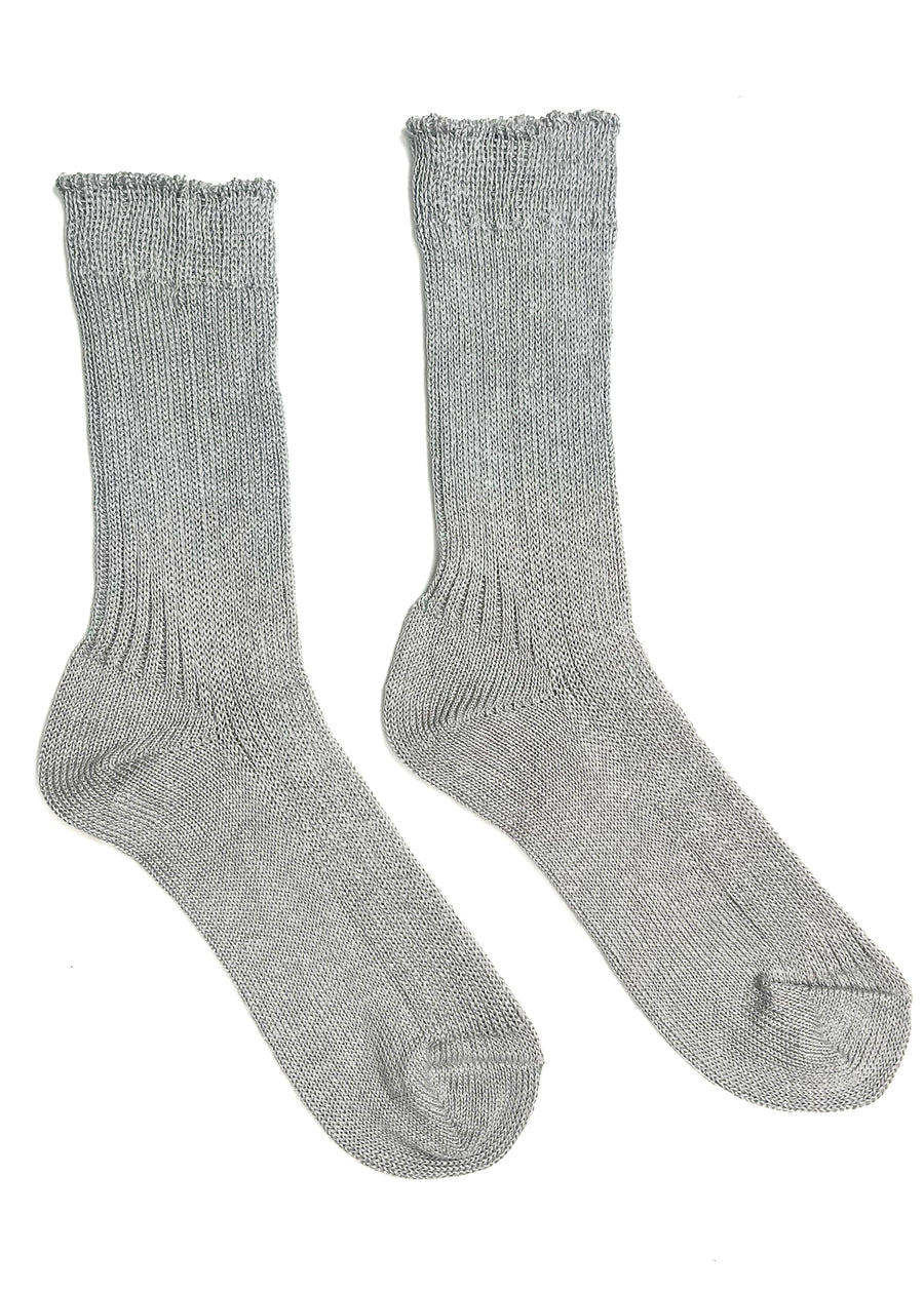 Linen Mid Calf Socks • Fog Linen