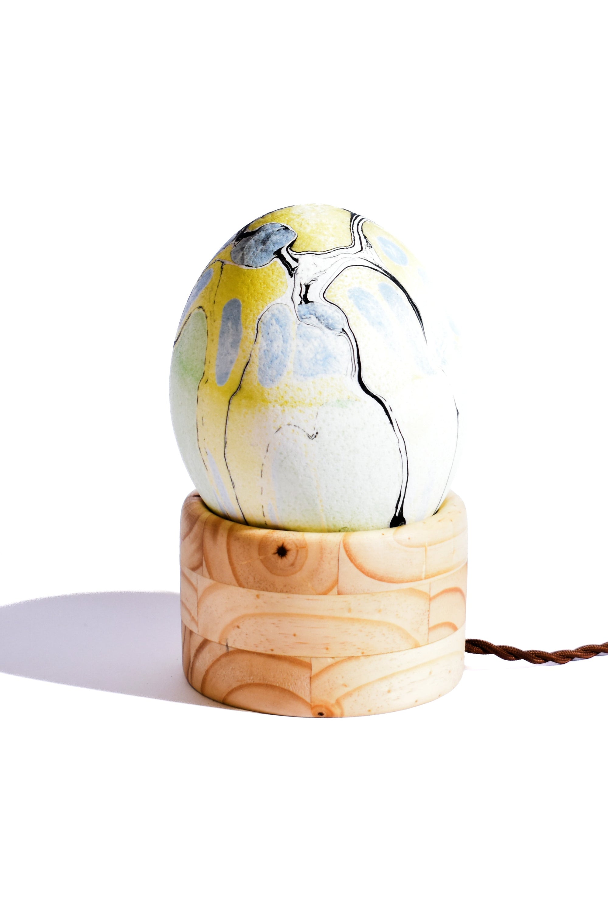 Marbled Ostrich Egg Lamp