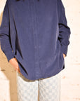 Camisa con botones Kyana • Pana índigo francesa