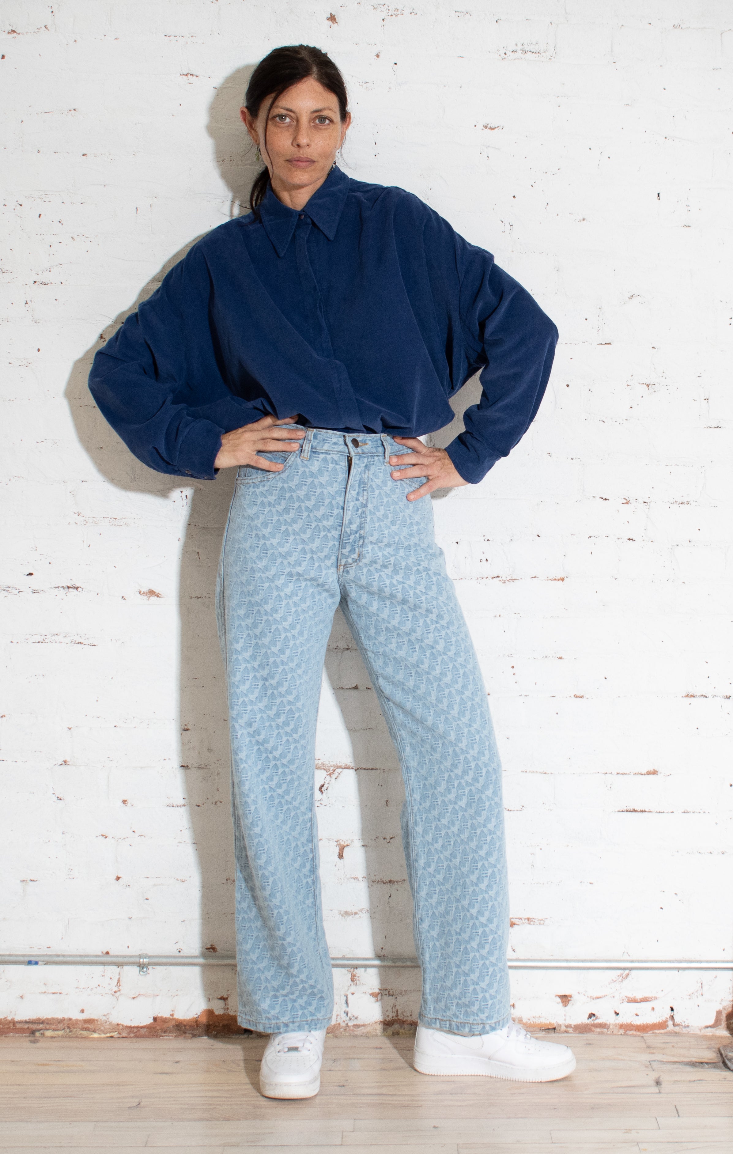 Stovepipe Jeans • Jacquard Weave Super Bleach – Judi Rosen