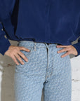 Stovepipe Jeans • Jacquard Weave Super Bleach