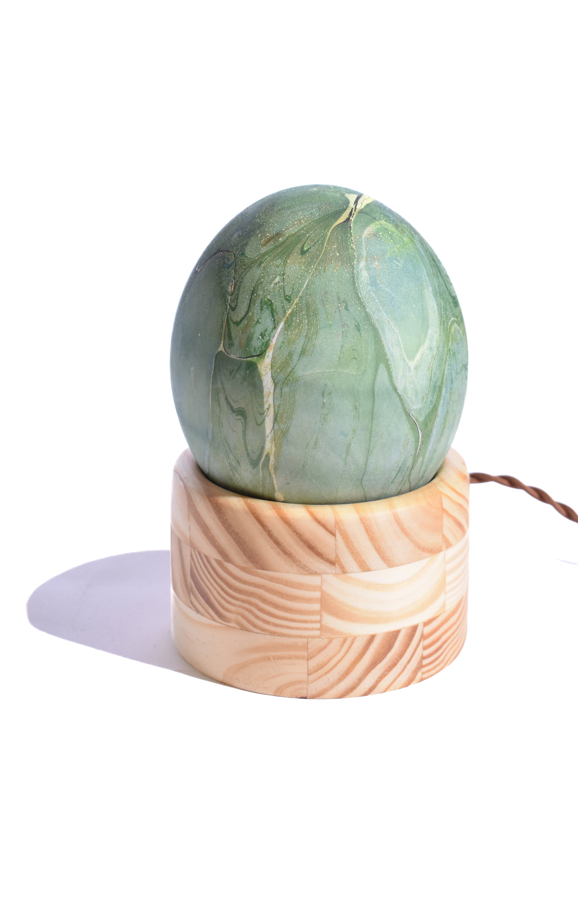Marbled Ostrich Egg Lamp