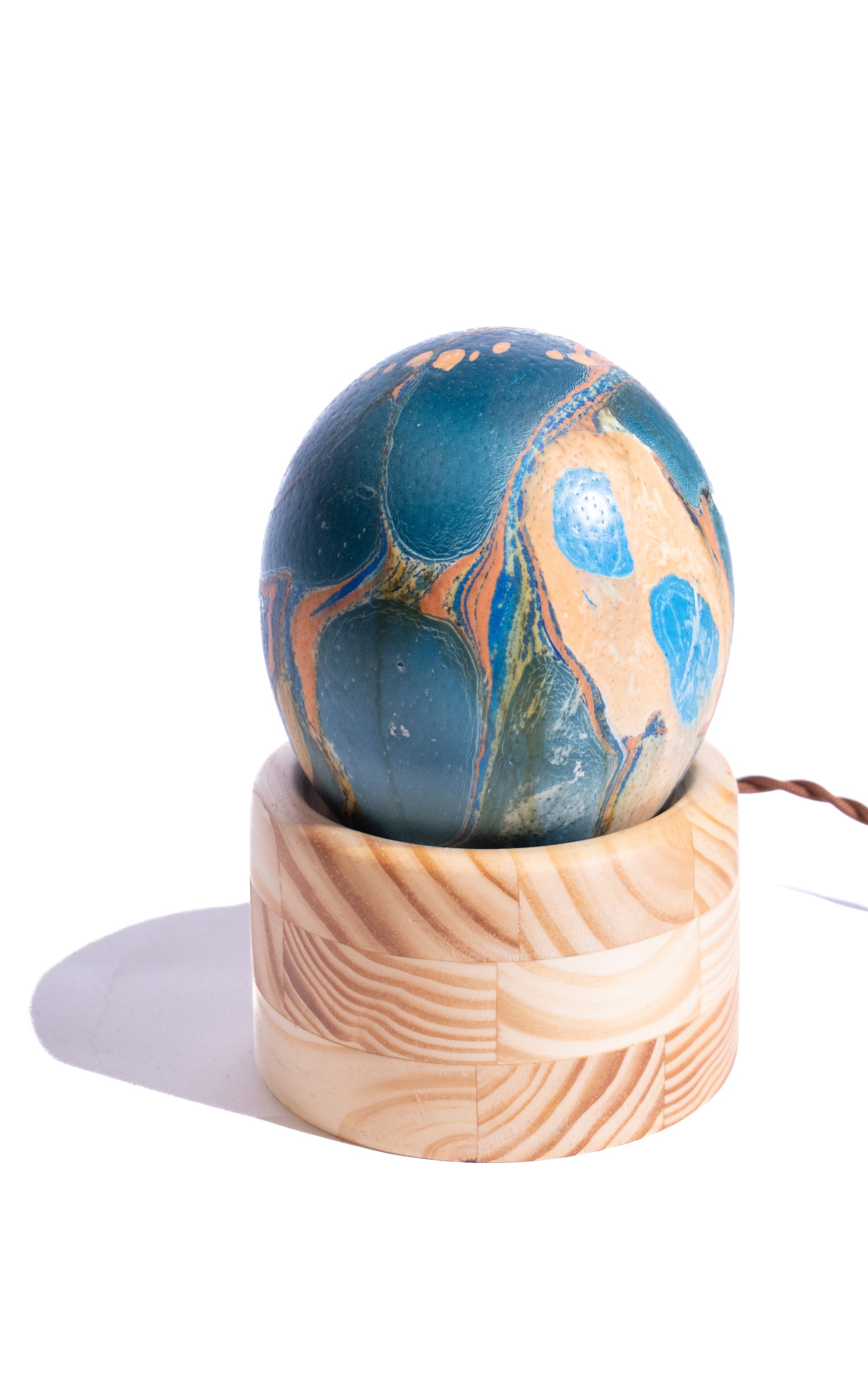 Marbled Ostrich Egg Lamp
