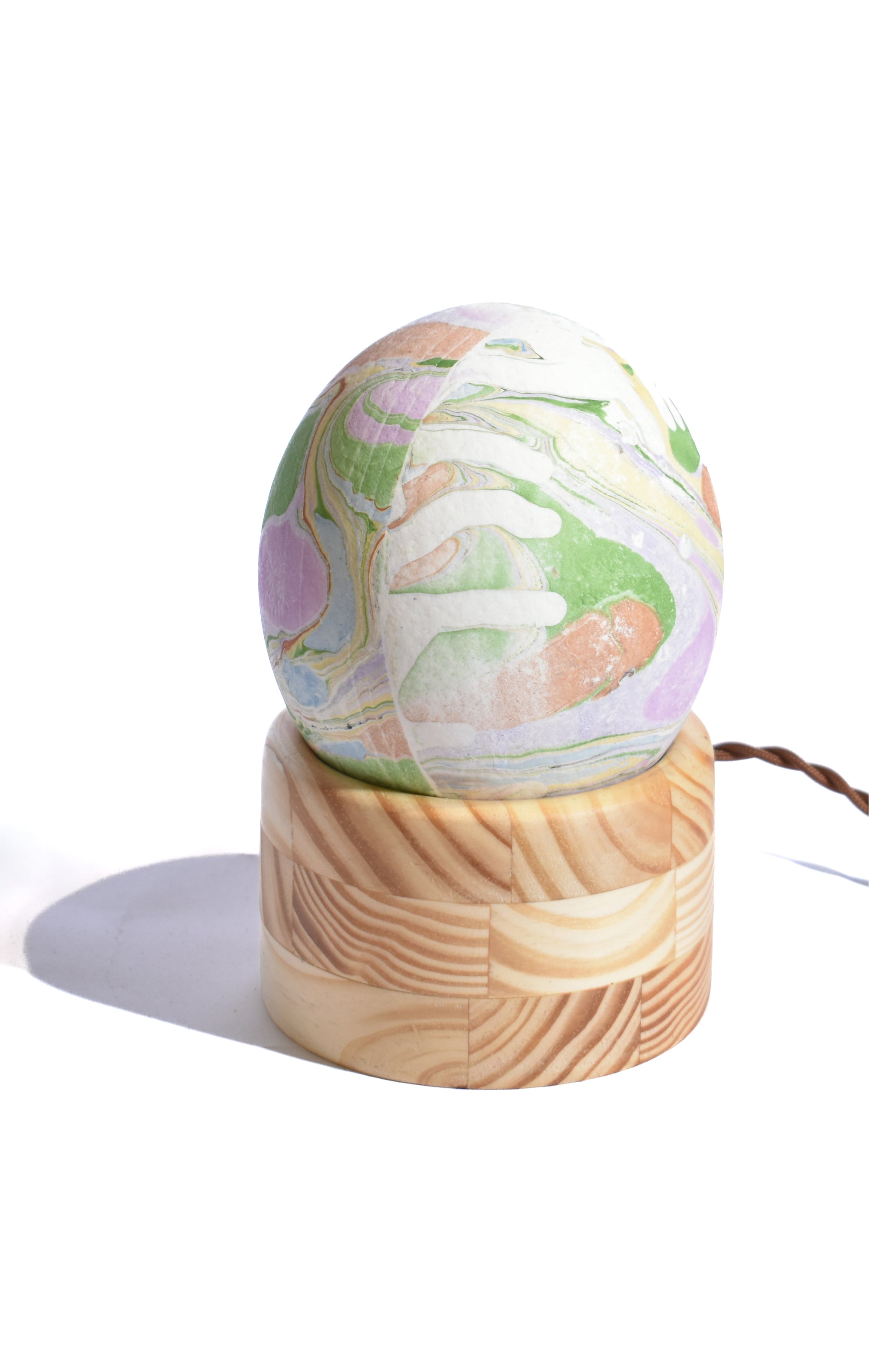 Marbled Ostrich Egg Lamp