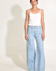 GBU Elephant Bell Bottom Jeans • Single Dip Indigo Super Bleach