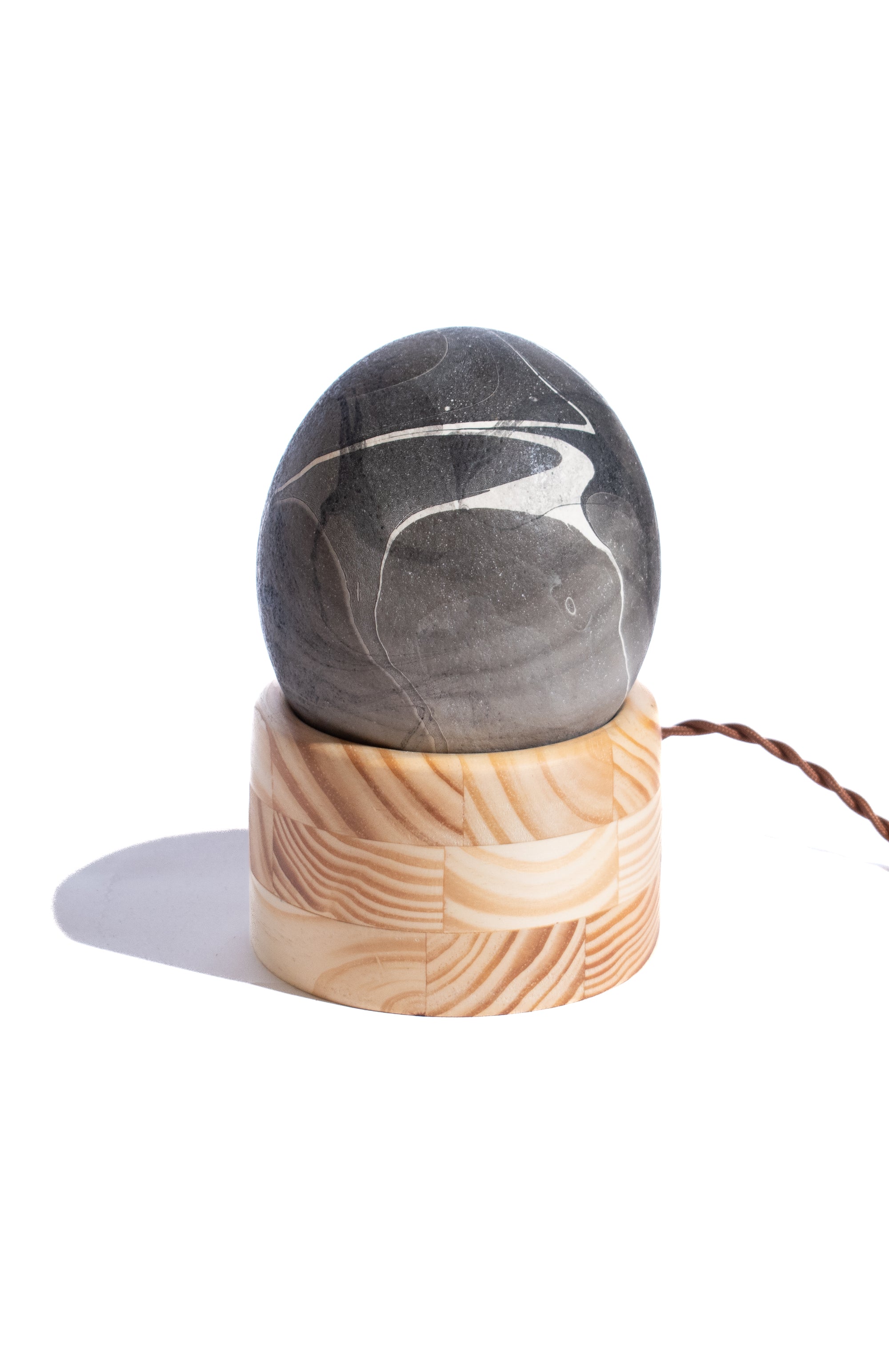 Marbled Ostrich Egg Lamp