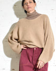 Hand-Knit Alpaca Sweater • Camel