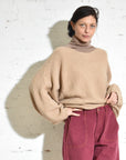 Hand-Knit Alpaca Sweater • Camel