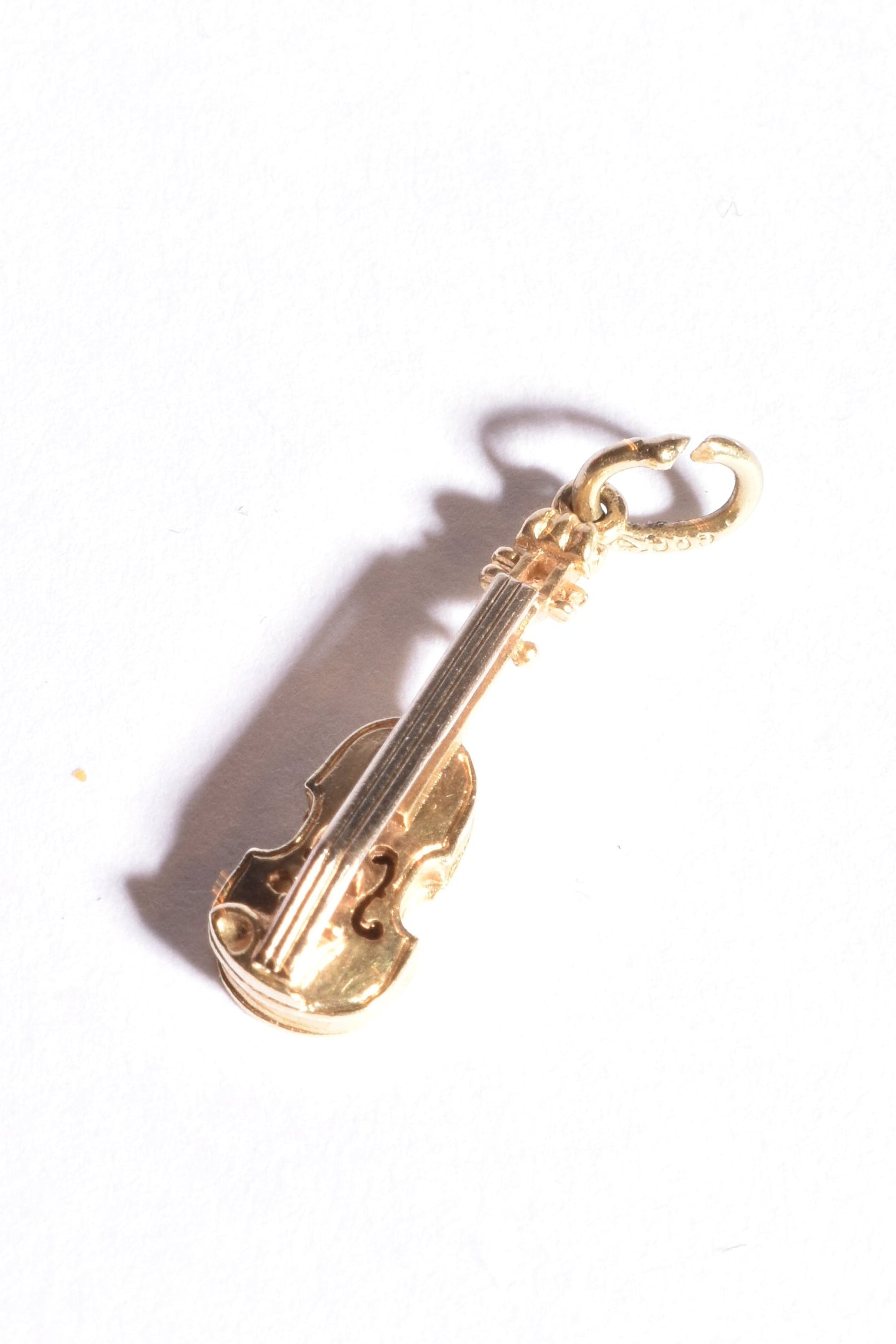 gold violin charm 
