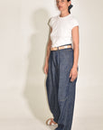 The Theo Trouser | Japanese Linen Cotton Slub Denim • Indigo