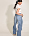 The Theo Trouser | Japanese Linen Cotton Slub Denim • Vintage Wash