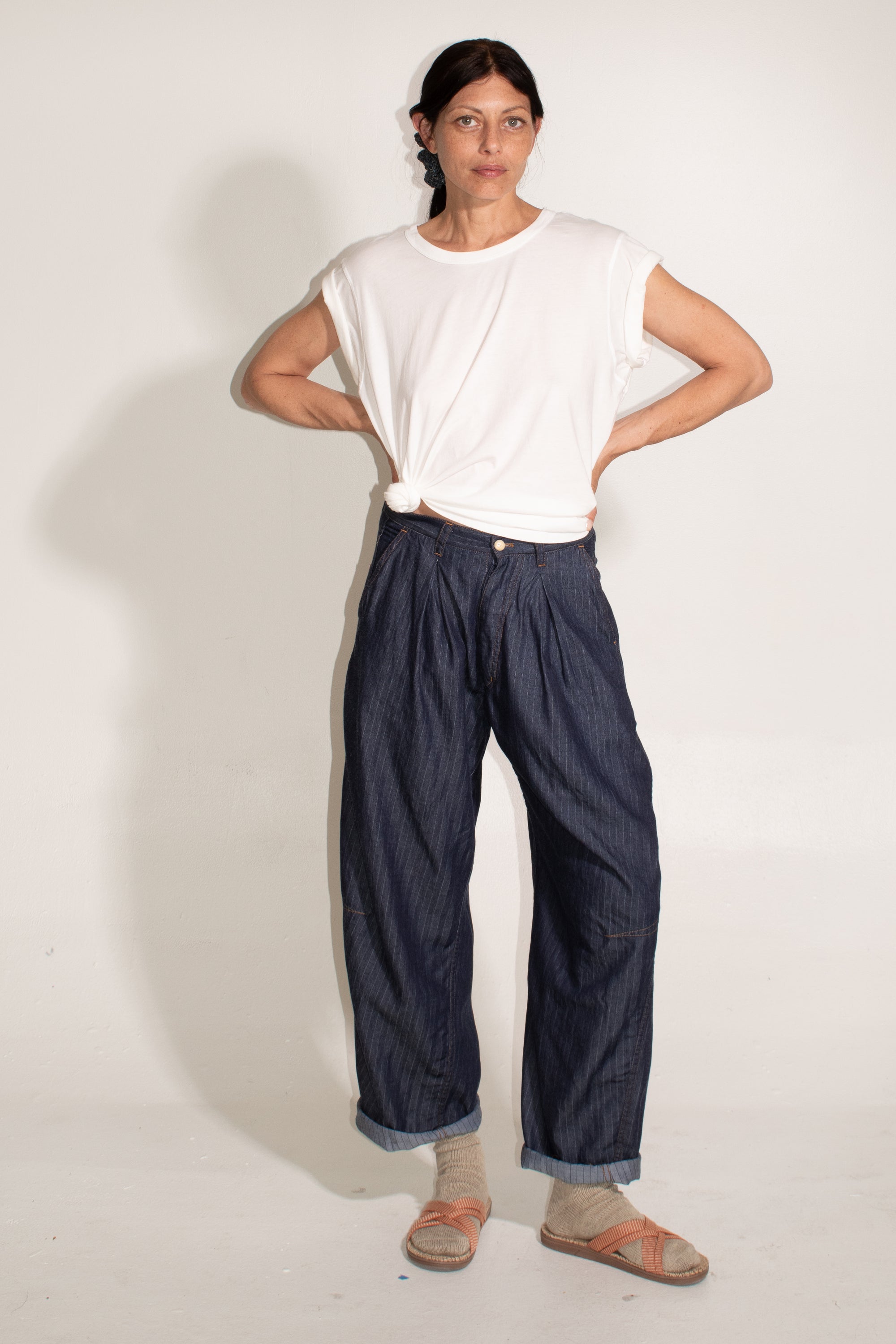 The Theo Trouser | Japanese Milled Engineer Stripe • Indigo