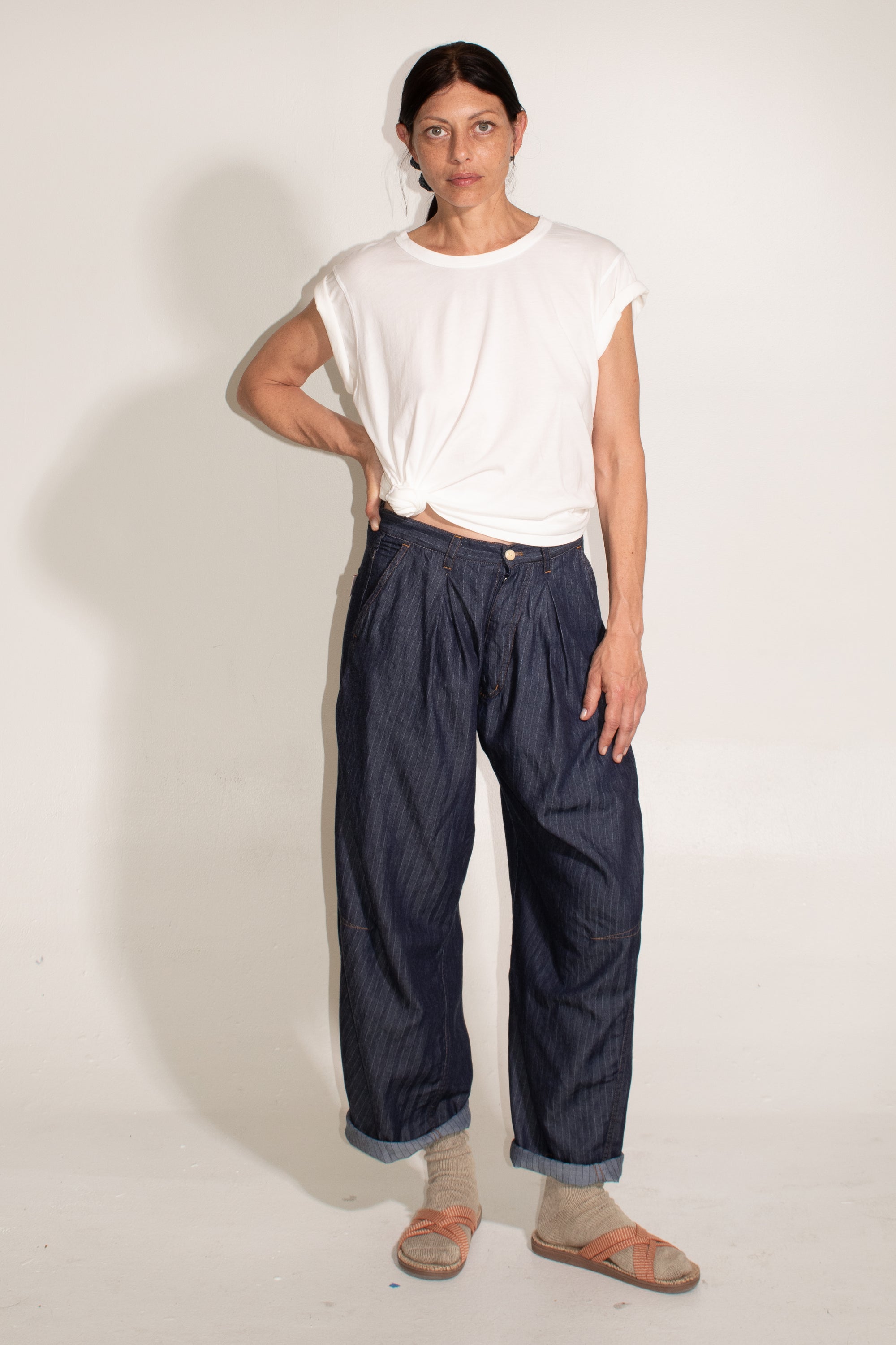 The Theo Trouser | Japanese Milled Engineer Stripe • Indigo