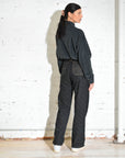 Stovepipe Jeans • Jacquard Weave Black Wash