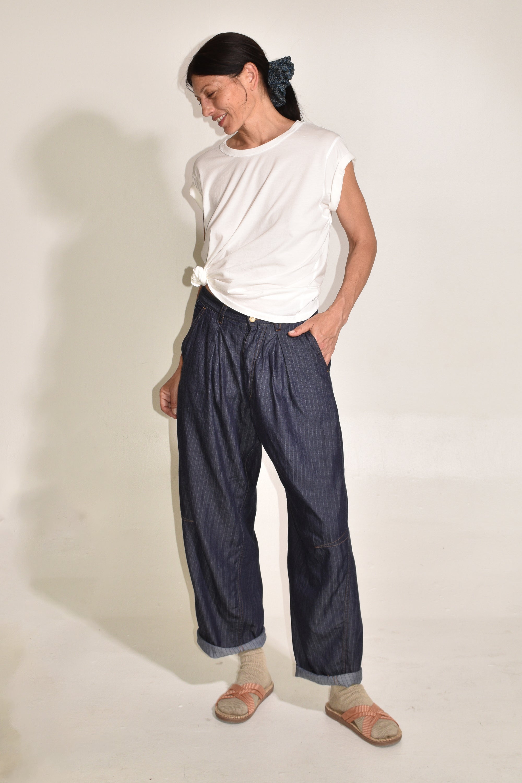 The Theo Trouser | Japanese Milled Engineer Stripe • Indigo