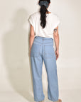 The Theo Trouser | Japanese Milled Pinstripe • Bleach Wash
