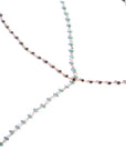 14k Gold Link-chain with Beaded Stones • Necklace