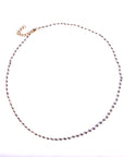 14k Gold Link-chain with Beaded Stones • Necklace