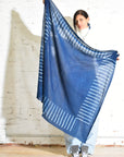 Square Scarf • Indigo Stripe