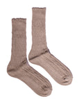 Crew Socks • Linen Cable Knit