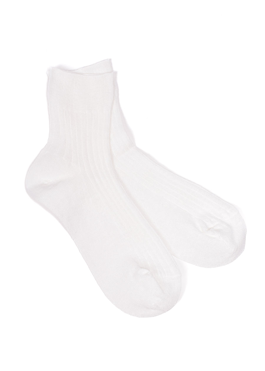 Linen Rib Ankle Socks