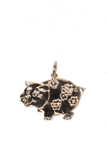 Piggy Piggy Pig Charm •  14k yellow gold