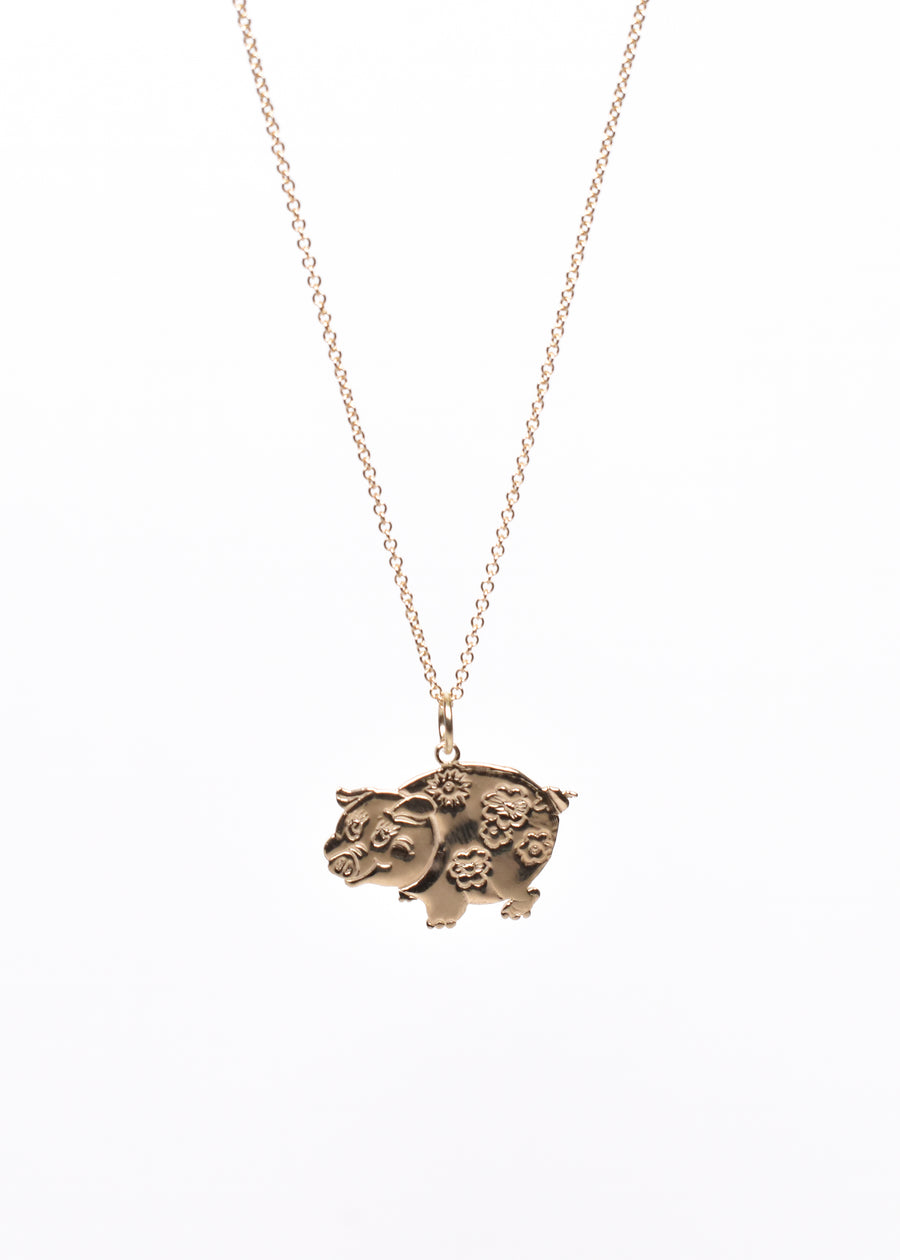 14kt Gold Charm • Piggy Piggy Pig