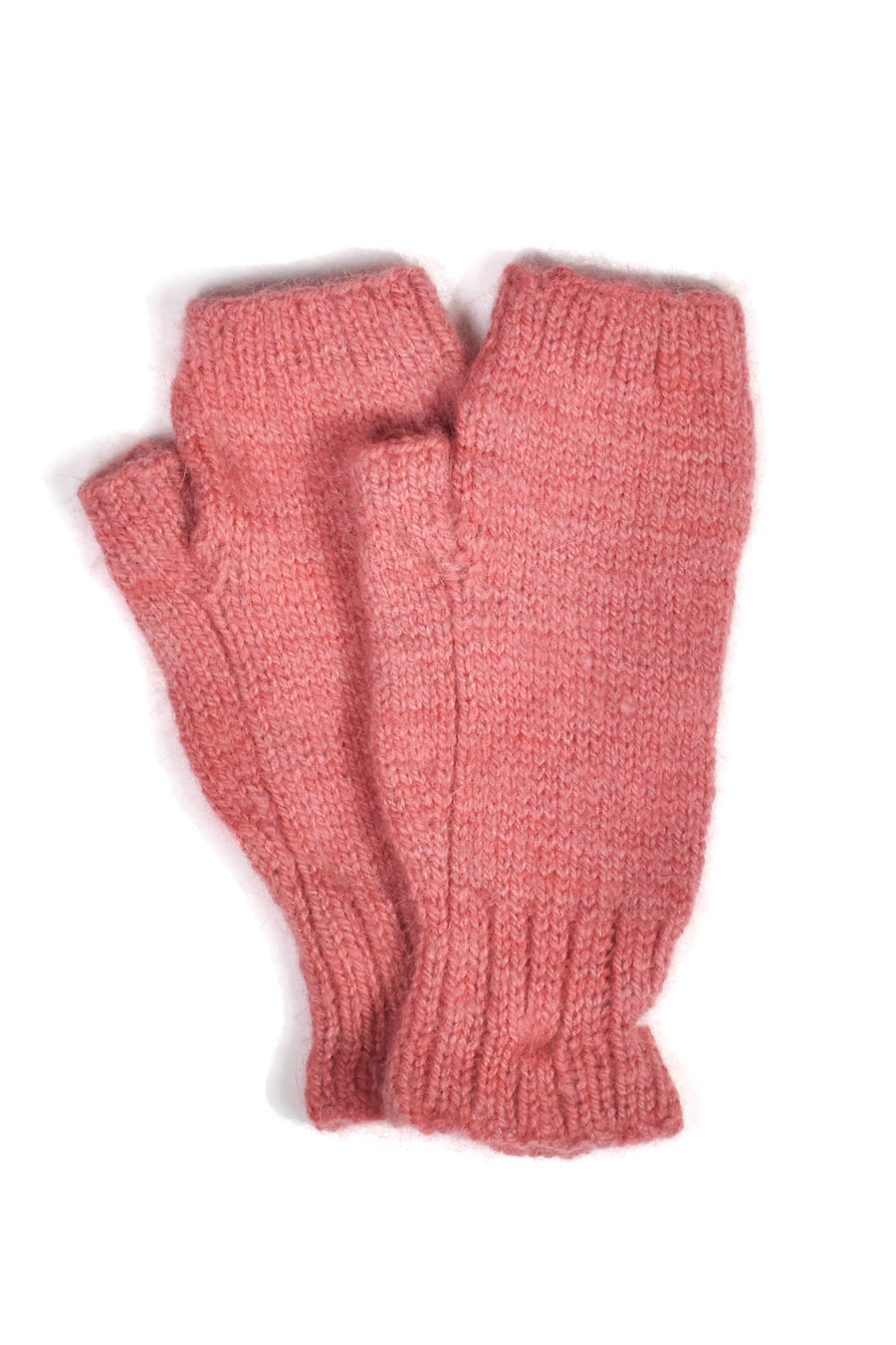 Hand Knit Angora Fingerless Mittens • Brights