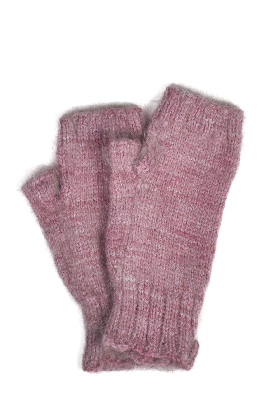 Hand Knit Angora Fingerless Mittens • Brights