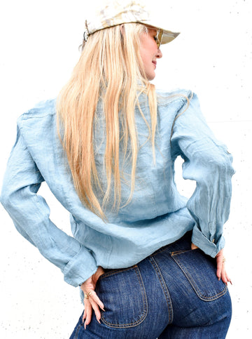 Linen Button Down • Slate