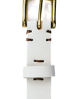 Hand-Cut Leather Belt • White Enamel