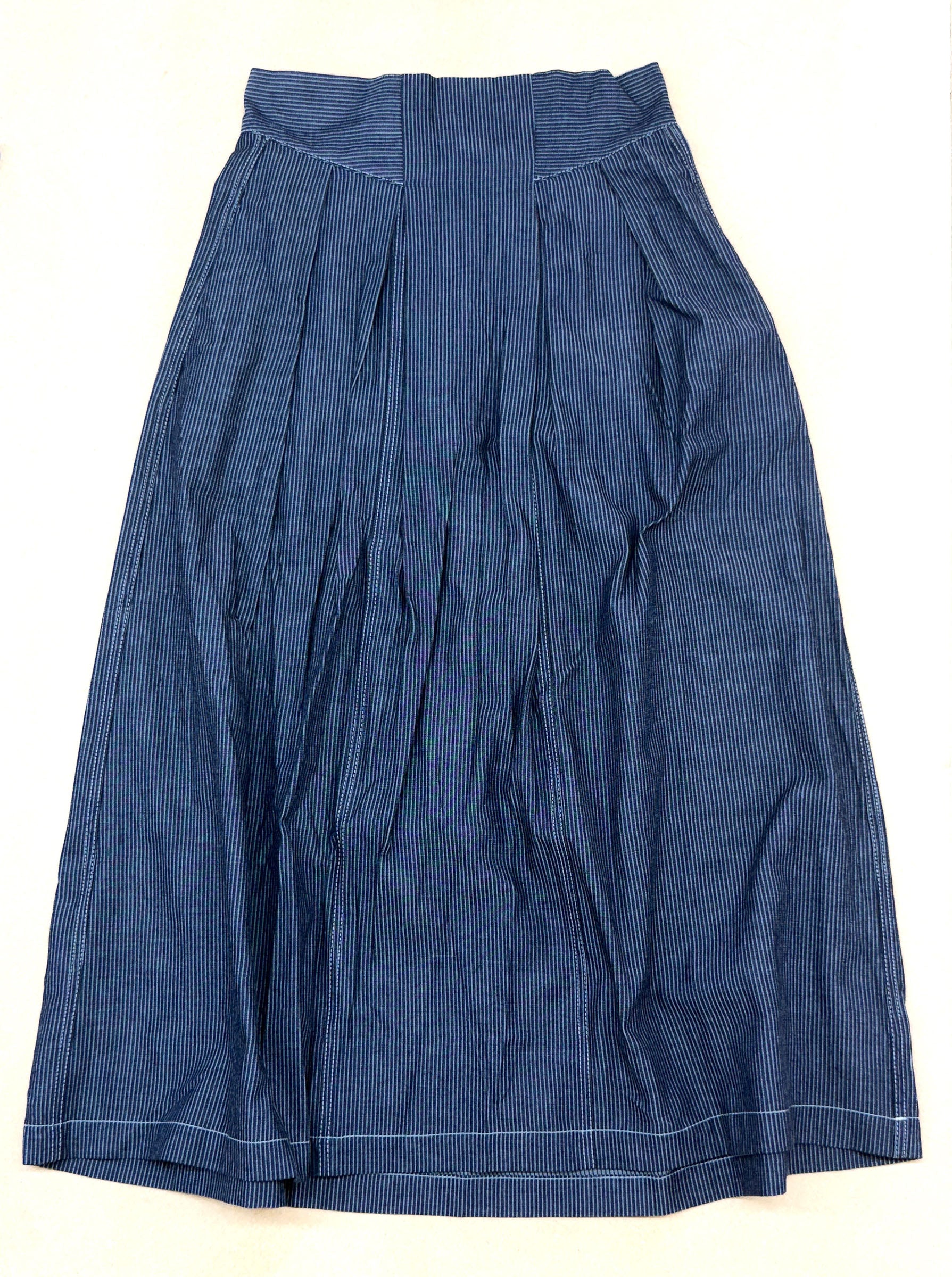 Celia Skirt • Japanese Weave Pinstripe Indigo