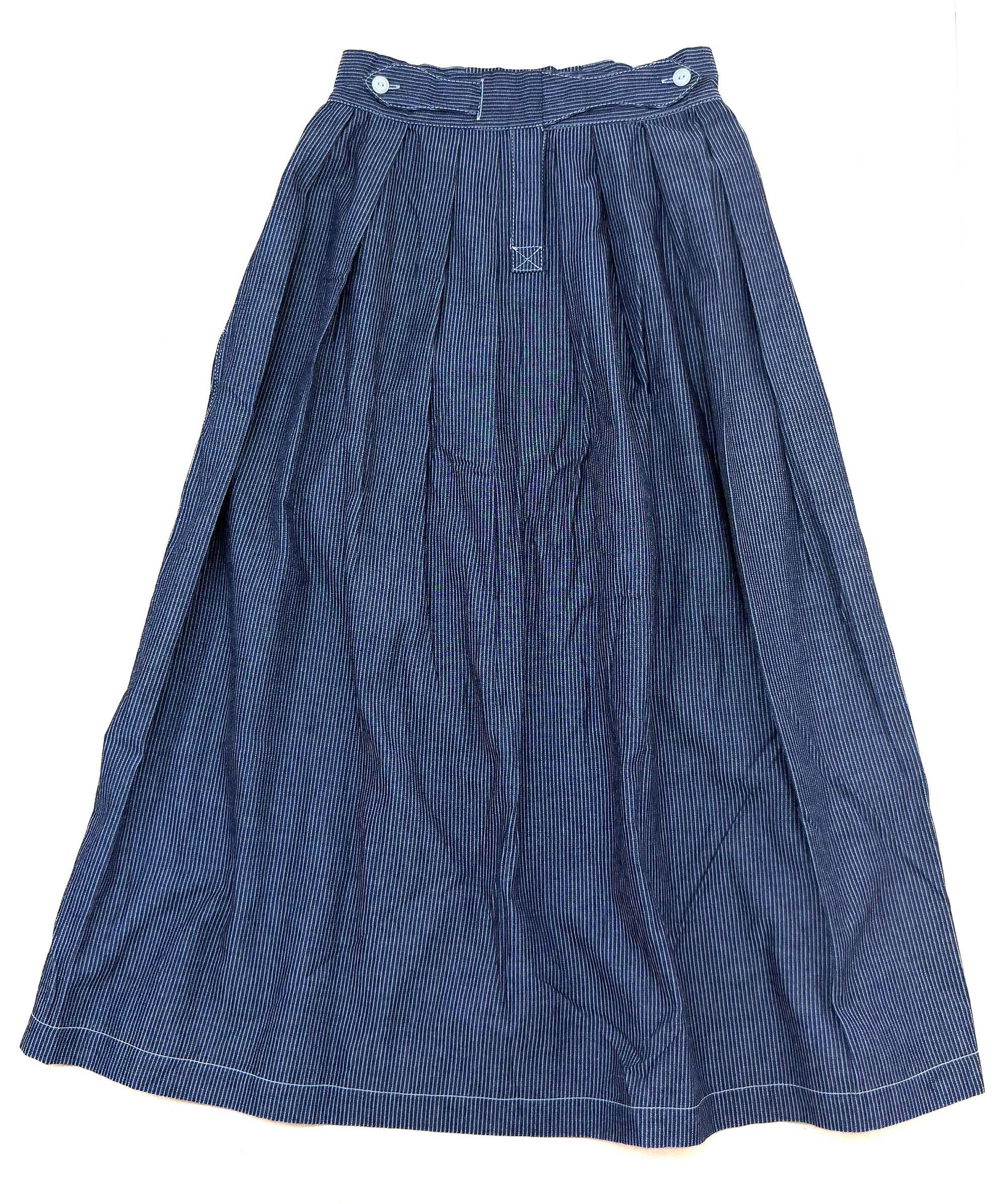 Celia Skirt • Japanese Weave Pinstripe Indigo