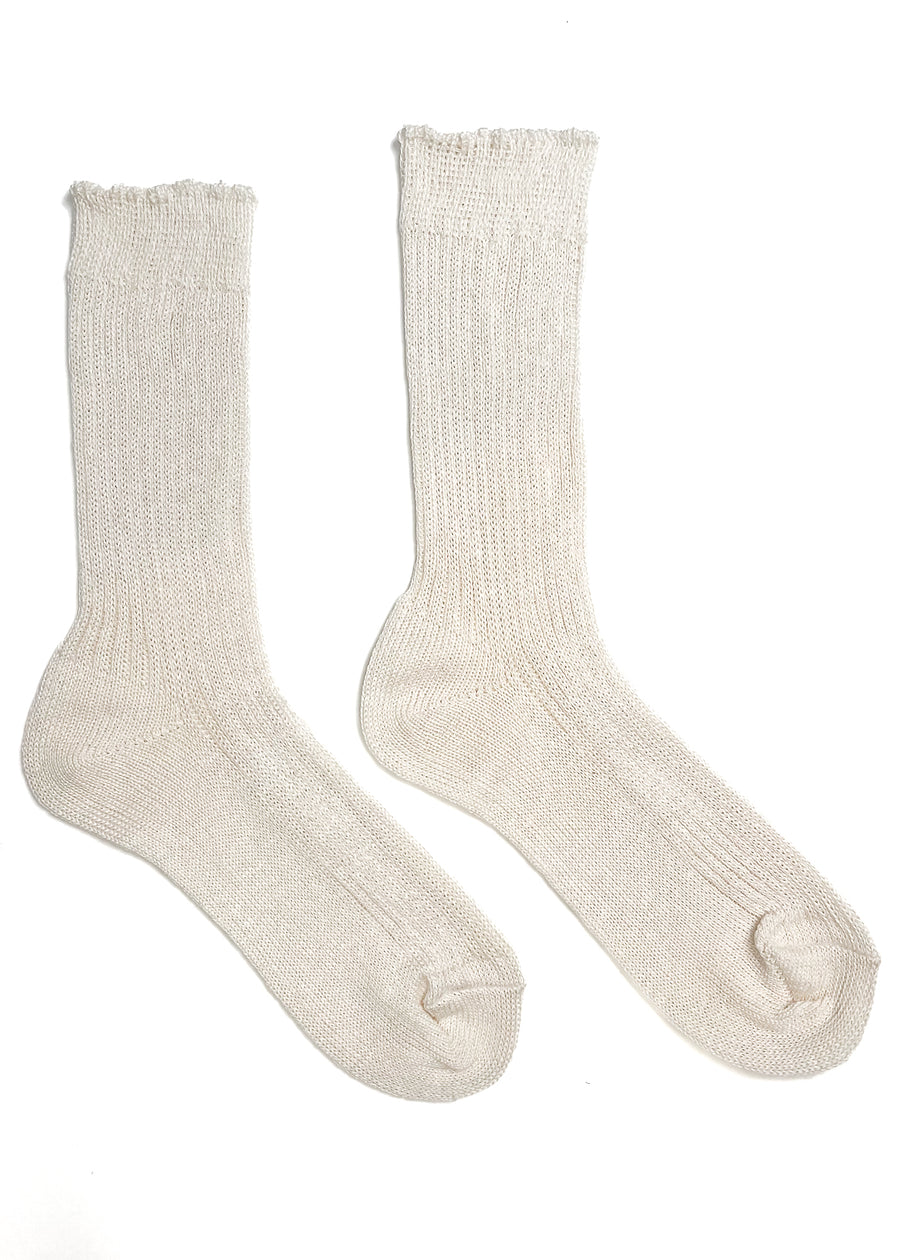 Linen Mid Calf Socks • Fog Linen