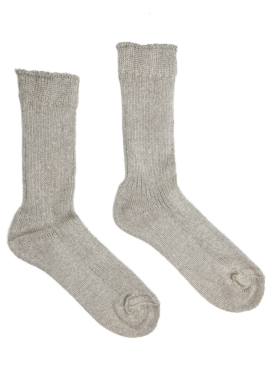 Linen Mid Calf Socks • Fog Linen