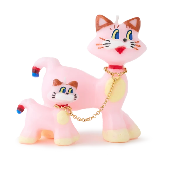 Pink Cats Candle 
