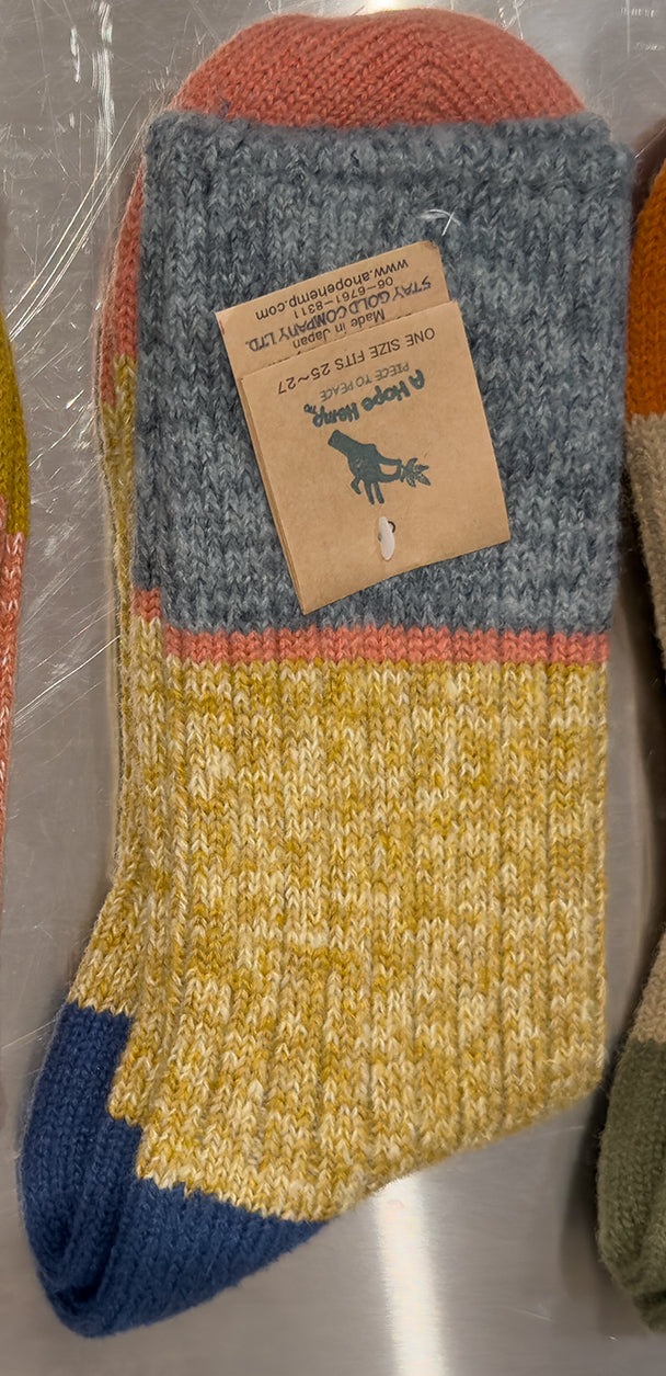 Men's Crew Socks • Tri-color Wool/ Hemp