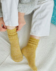 Mohair Rib Mid Calf Socks • Fog Linen