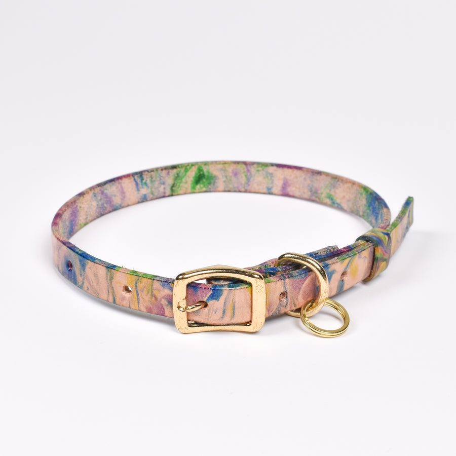 Small Pet Collar • Marbled Leather