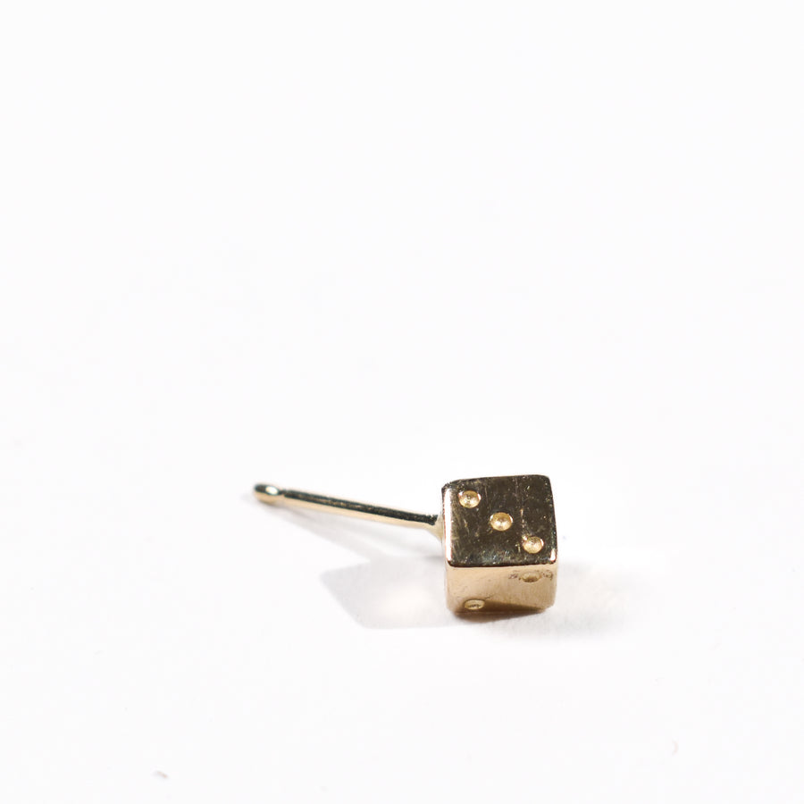 14kt Gold Earring • Dice