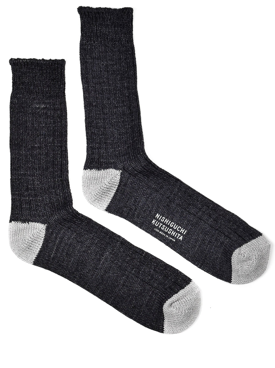 Men's Thick Rib Cotton Socks • Nishiguchi Kutsushita