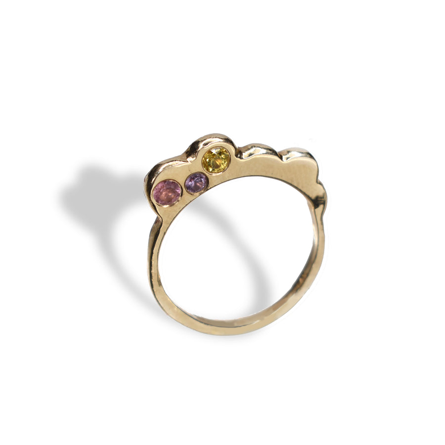 14kt Gold Ring with 3 Sapphires • by Gabrielle Valenti
