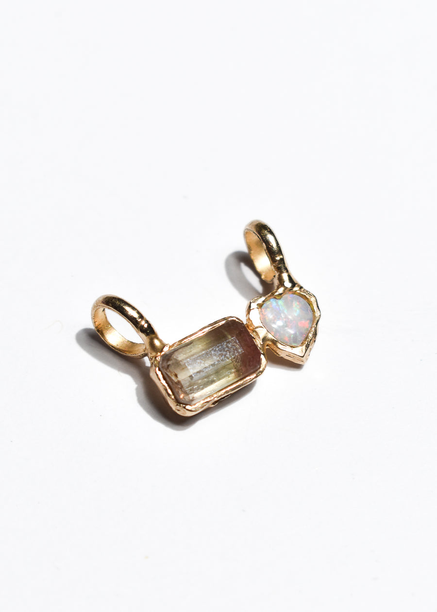 Heart-Shaped Opal & Tourmaline Pendant • Gabrielle Valenti