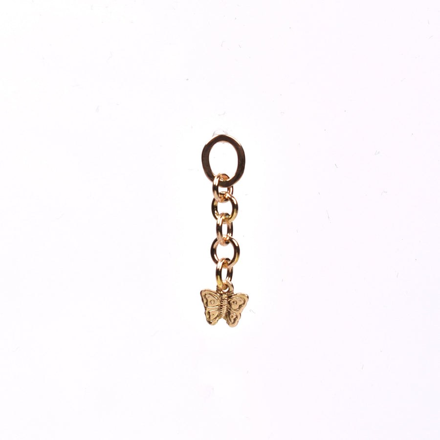14kt Gold Ear Chain • Butterfly