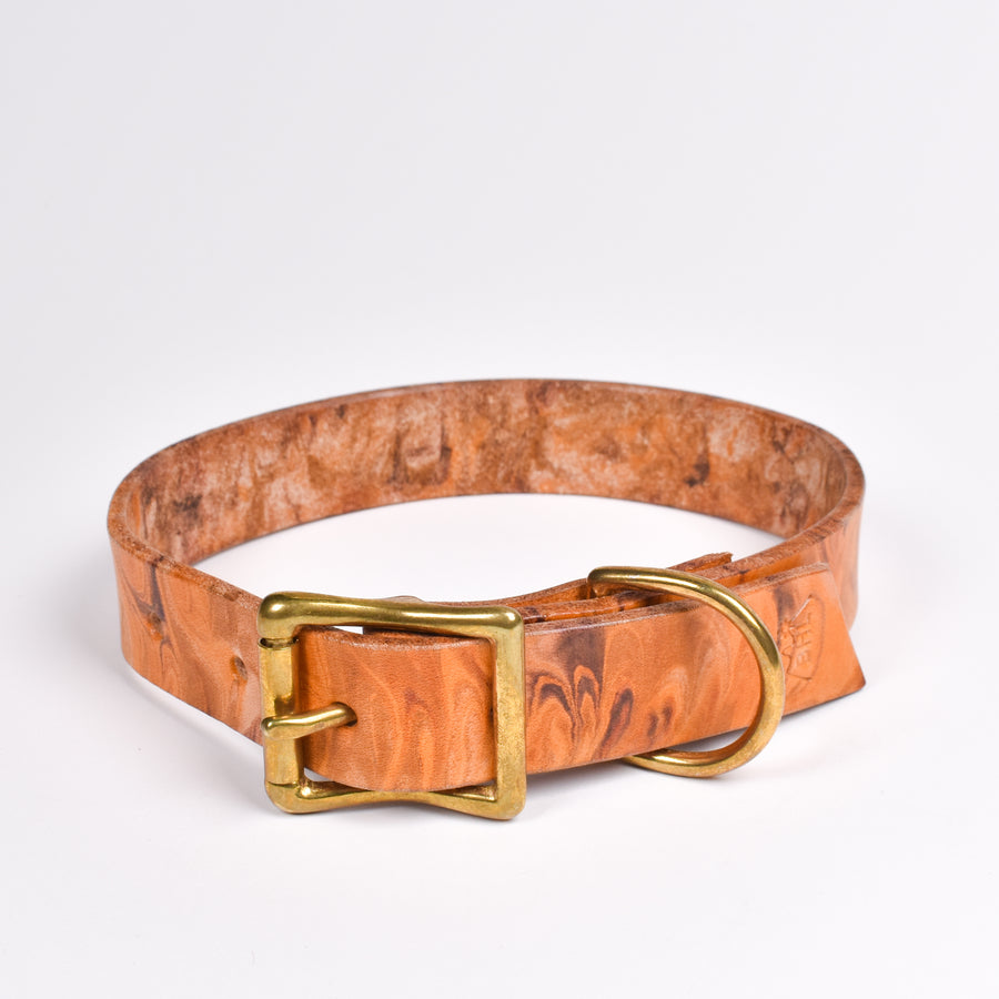 Medium Dog Collar • Marbled Leather