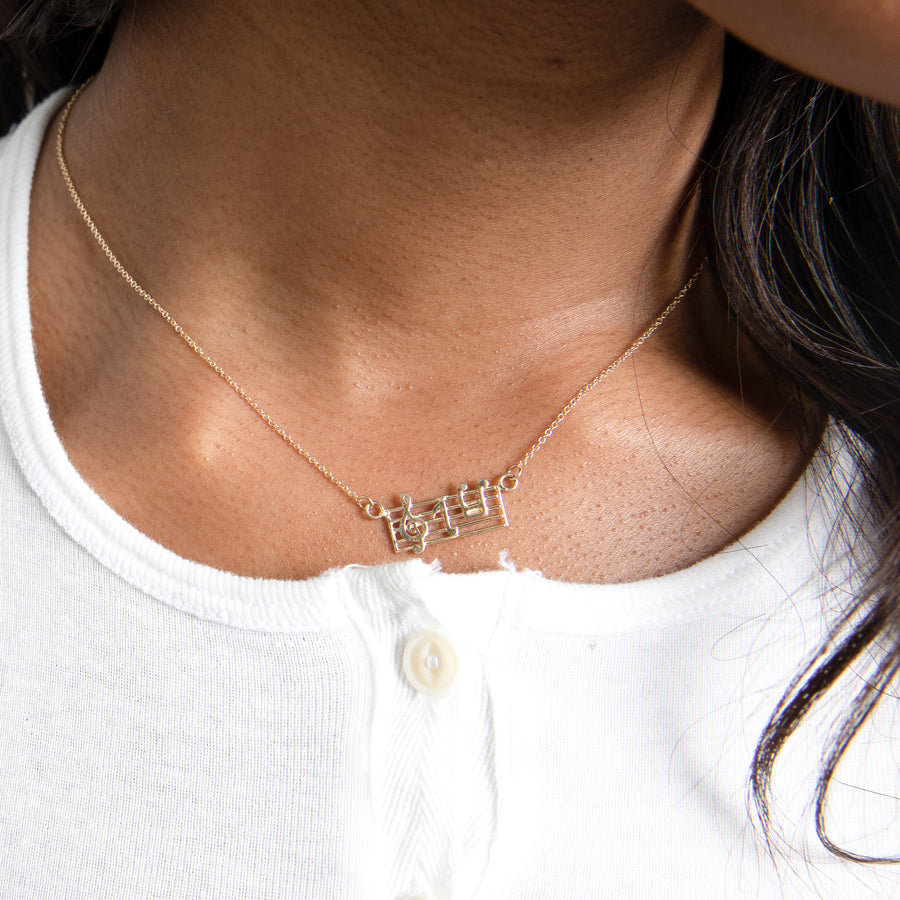 Music Notes  •  14kt Gold Necklace