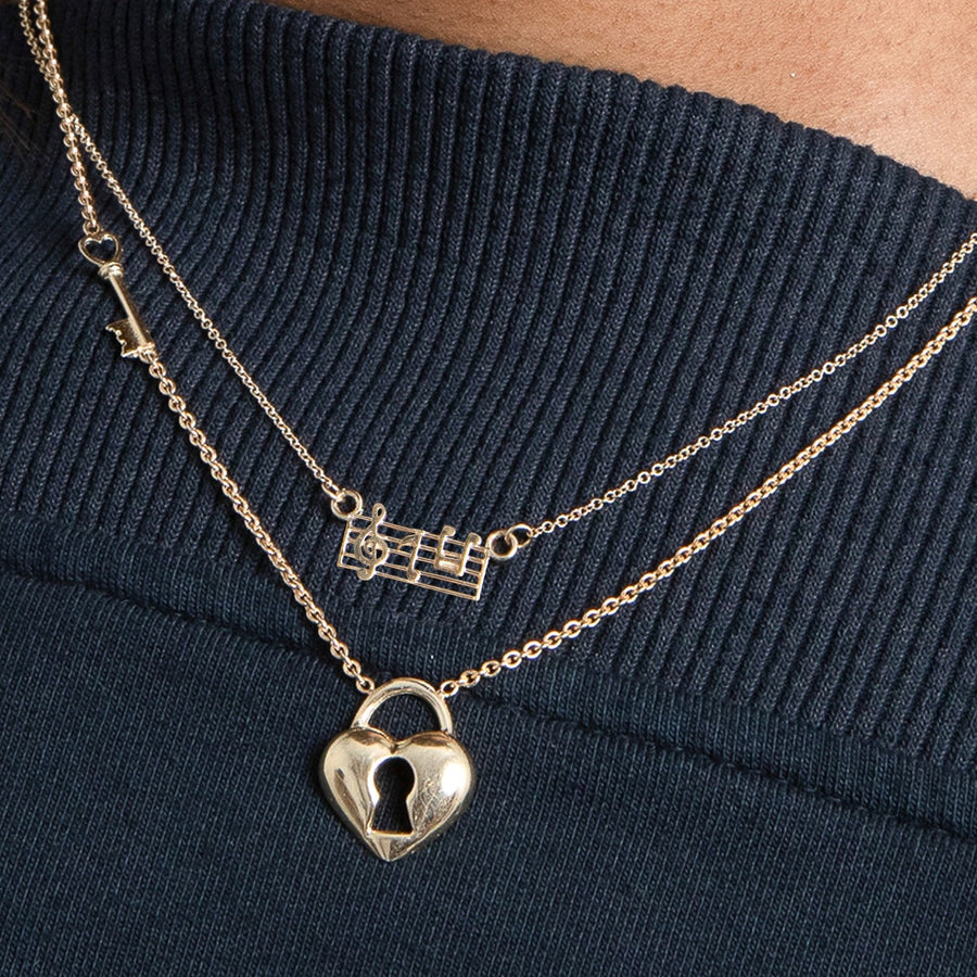 14kt Gold Necklace • Key to my Heart